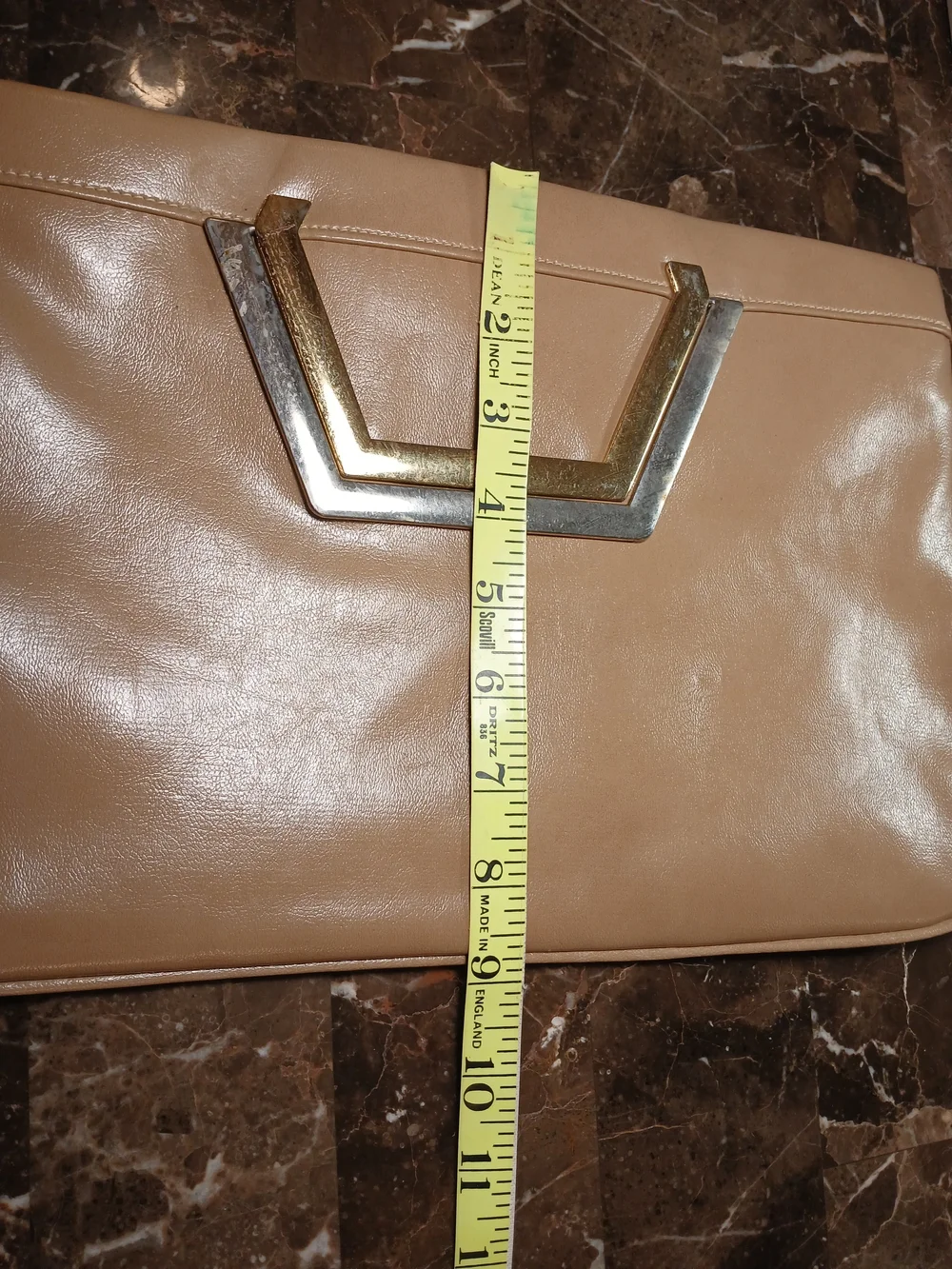 Vtg Buttery Soft Clutch/ Shoulder Bag In Tan